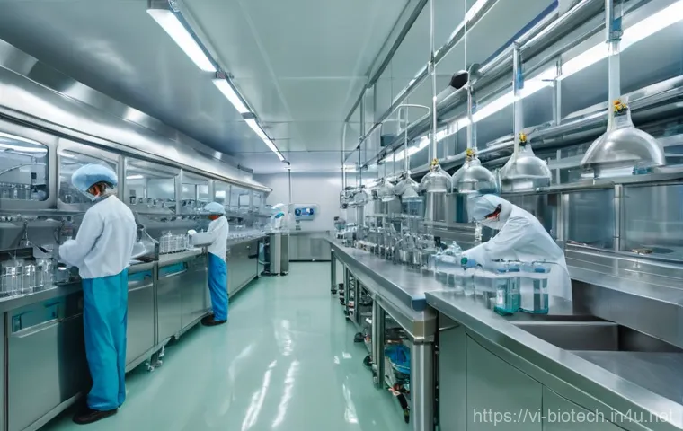 제약회사와 바이오테크 회사 차이 - Modern Vietnamese Pharmaceutical Manufacturing Excellence**
"A wide-angle, bright, and sterile inte...
