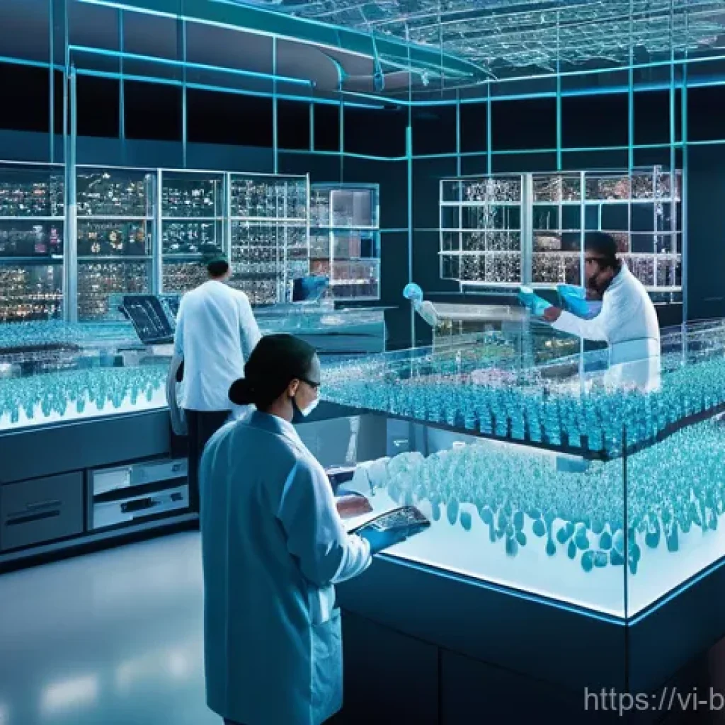 단백질 공학 - **"A vibrant, conceptual illustration depicting the intersection of science and art in protein engin...