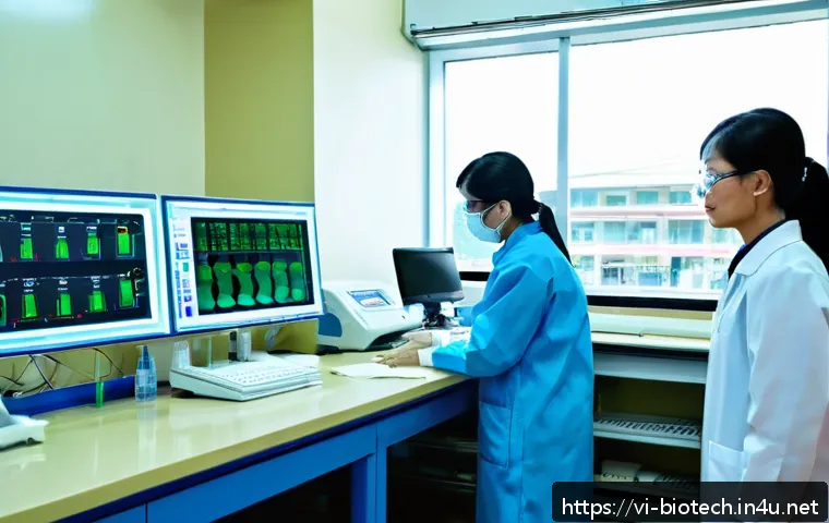 합성생물학 규제 - A modern Vietnamese biotechnology laboratory focused on synthetic biology research, featuring scient...