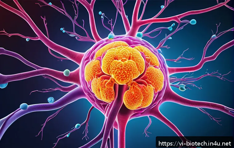 사이토카인 - A detailed scientific illustration of the immune system’s regulatory molecules at work inside the hu...