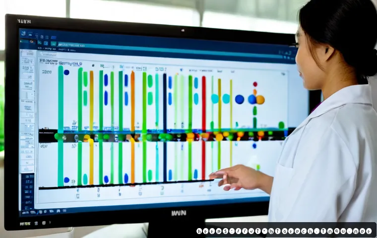 Home 17 바이오인포매틱스 - Photorealistic bioinformatics researcher in a modern Ho Chi Minh City laboratory, Vietnamese scienti...